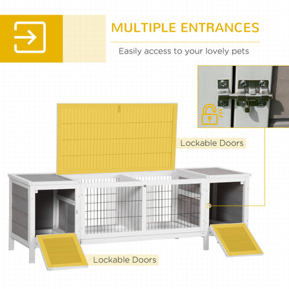 Bunny House Indoor, with Slide-out Tray, Grey