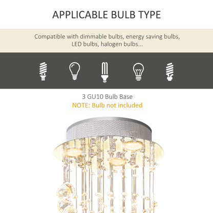 Crystal Pendant Lamp, Chandelier, Flush Mount Light, 35 D 40 mm balls and 160 Octagons