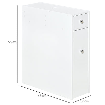 Bathroom Floor Cabinet, 17W x 48D x 58Hcm-White