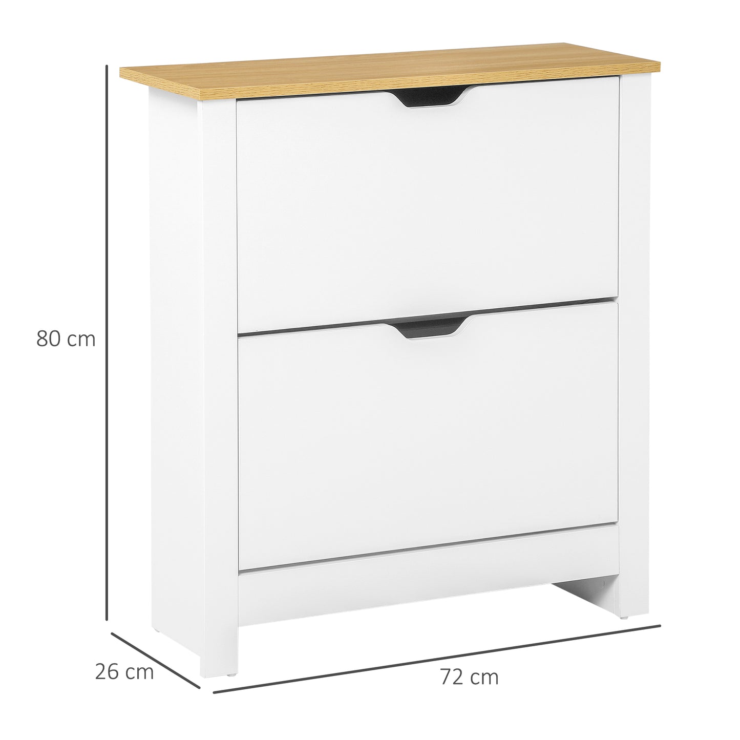 12-Shoe Storage Cabinet 4 Shelves 2 Drawers Tabletop 4 Legs Protective Feet Modern Stylish Unit Hallway Bedroom Home Furniture