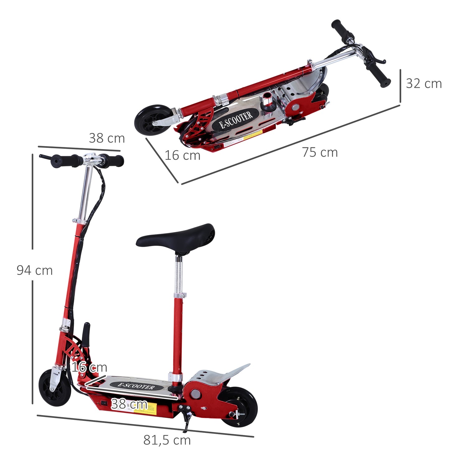 Electric Scooter, 120W-Red