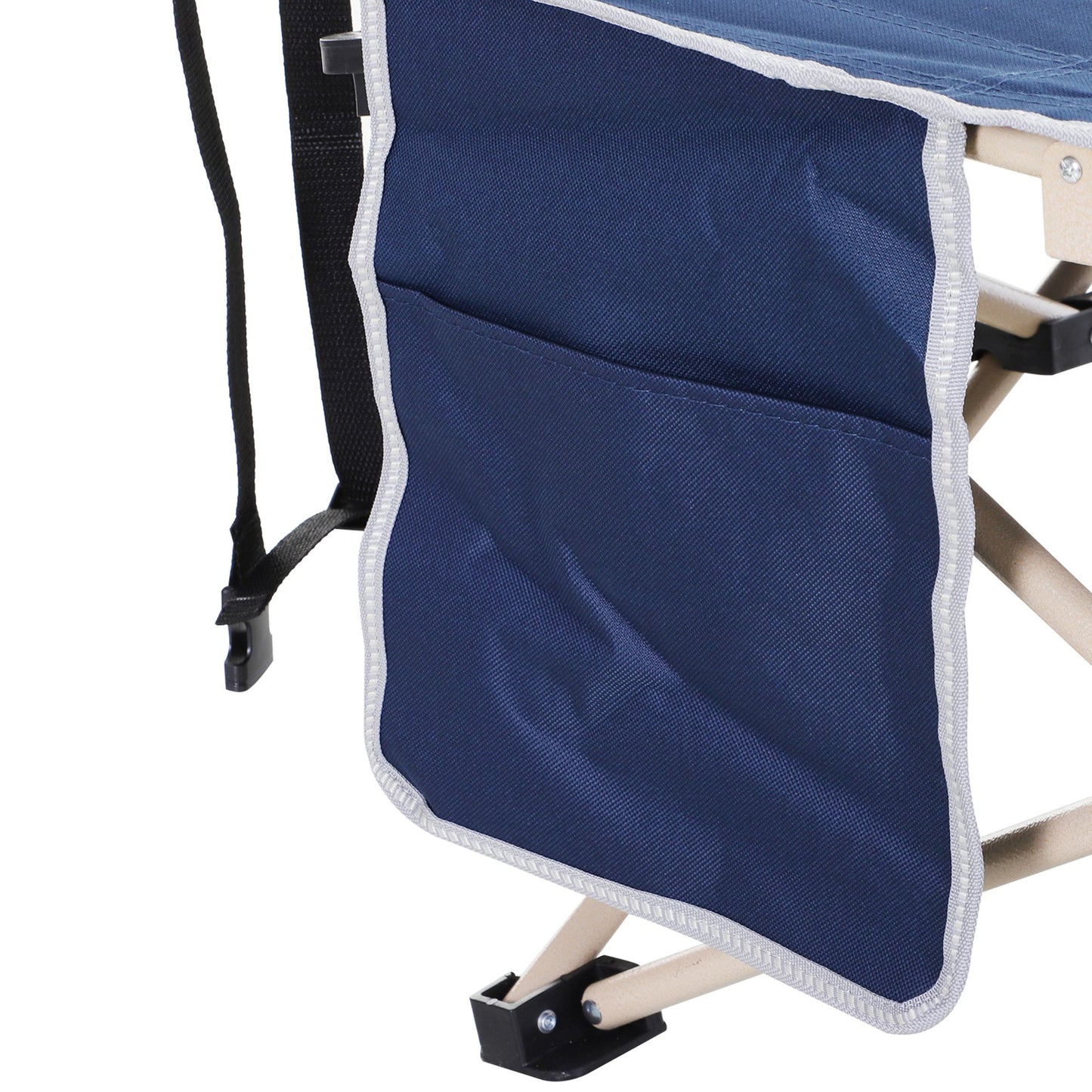 Oxford Cloth Folding Single Camping Bed Lounger Blue