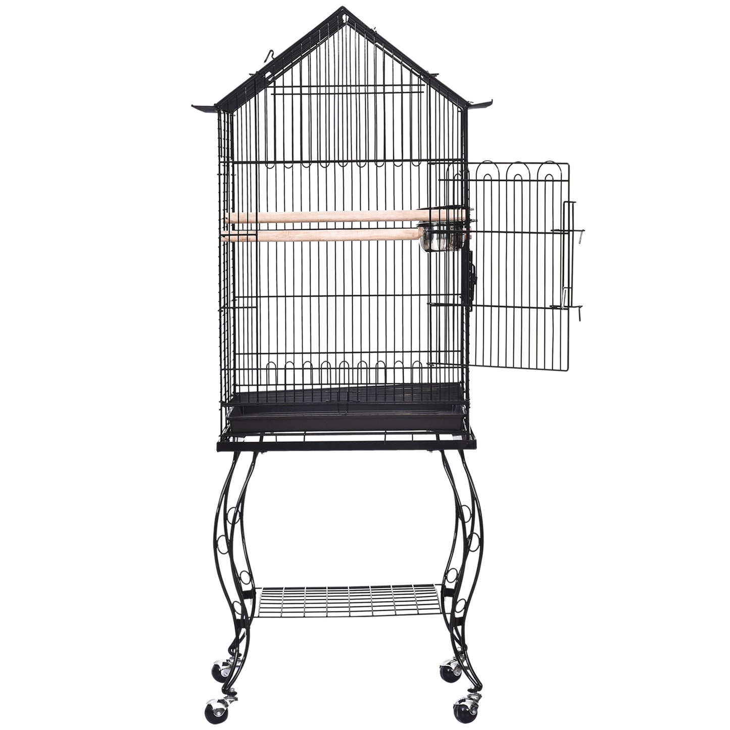 Bird Cage Pet Finch Perch Macaw Cockatiel Feeder Play House Stand