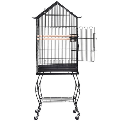 Bird Cage Pet Finch Perch Macaw Cockatiel Feeder Play House Stand