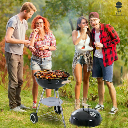 Portable Round Kettle Charcoal Grill BBQ Outdoor Heat Control Party Patio Barbecue