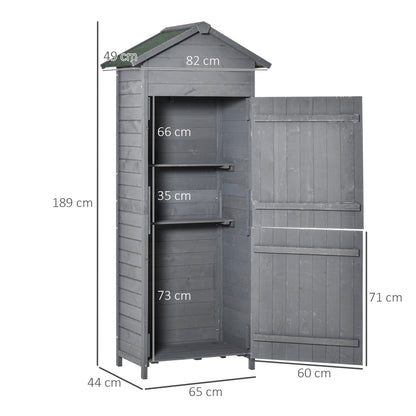 Garden Shed Wooden Shed Timber Garden Storage Shed Outdoor Sheds w/ Tilted-felt Roof and Lockable Doors Grey