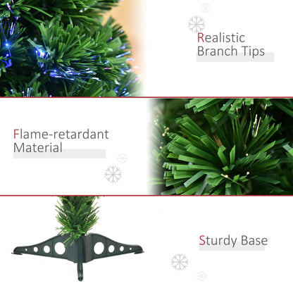 60cm 2ft Pre-Lit Fiber Optic Christmas Tree Artificial Spruce Tree Multi-Color w/ Stand