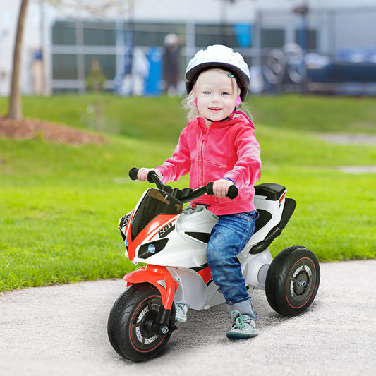 HOMCOM Toddlers 3-Wheel Plastic Motorcycle Push Walker Red/White