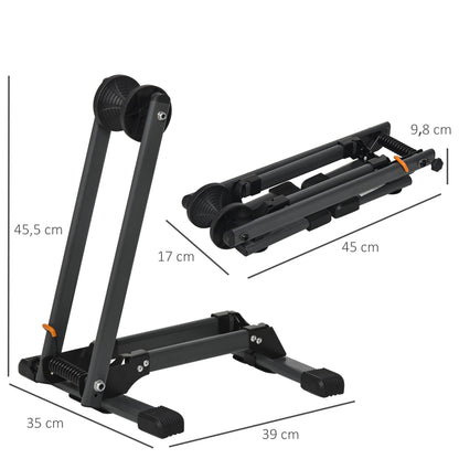 Bike Parking Rack, Foldable, 5.5cm Wide Wheel Metal Nylon Black