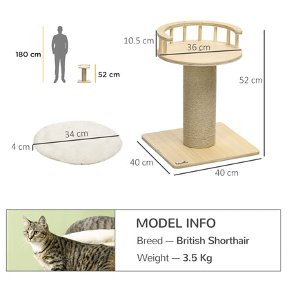 Cat Scratching Post, Cushion Included for Kitten Particleboard Natural