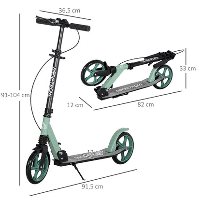 Kick Scooter, Foldable, w/ Adjustable Handlebar, with Kickstand, Dual Brake System, Shock Absorber, 200mm Wheels