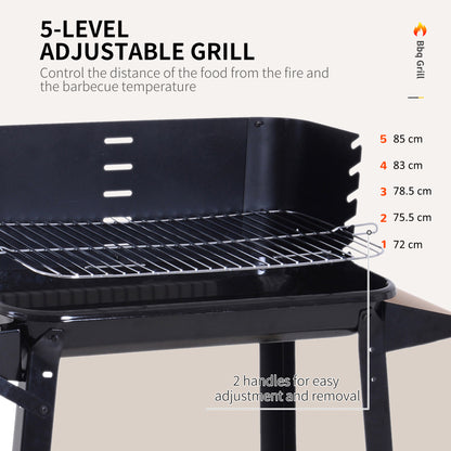 Charcoal BBQ Grill Trolley Barbecue Patio Outdoor Garden Heating Smoker