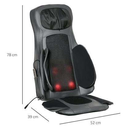 Homedics Chair Massager, Neck and Back Massager, with Deep Tissue Kneading, Compress, Heating, Remote, Black