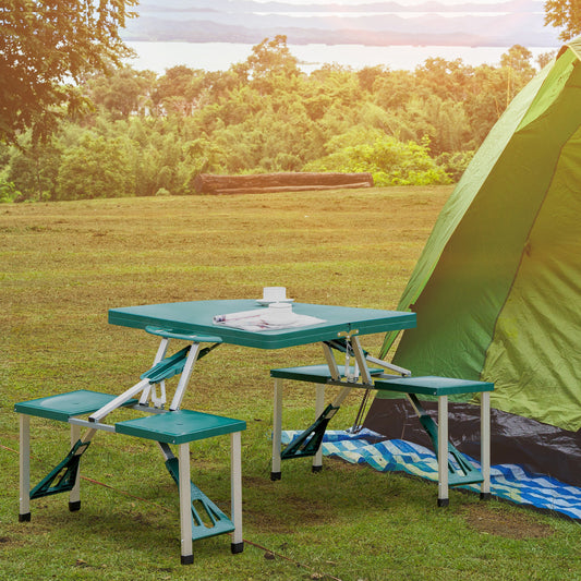 Outsunny Foldable Picnic Table Set - Green