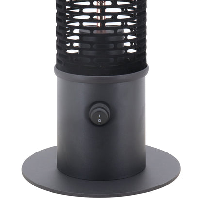 Table Top Patio Tower Heater, 1.2kW Infrared Outdoor Electric Heater w/ IP54 Rated Weather Resistance, Tip Over Safety Switch