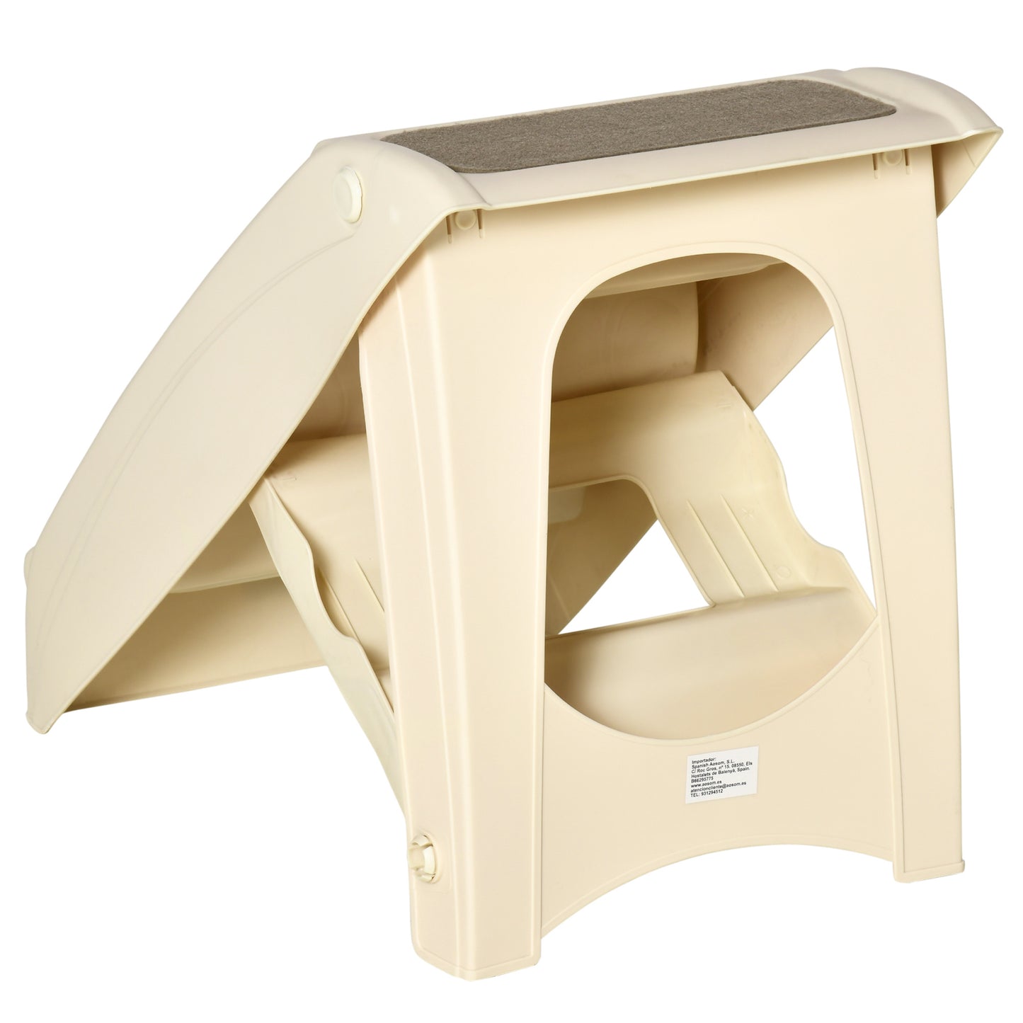 Puppy Steps for Bed, Foldable with Non-Slip Mats 62 x 38 x 49.5cm - Beige