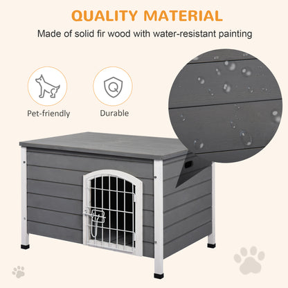 Indoor Dog Kennels, Wooden, Wire Door with Lock with Openable Top Removable Bottom Gray