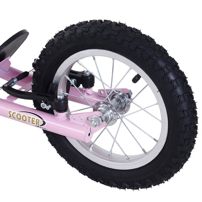 Teen Scooter Push Kick Scooters for Kids with Rubber Wheels Adjustable Handlebar Front Rear Dual Brakes Kickstand, Pink