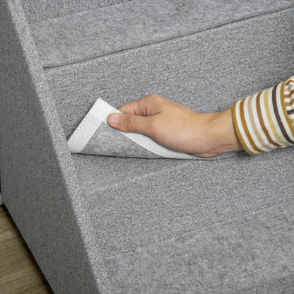 Dog Steps for Sofa, 4-Tier Pet Stairs for Small Medium Dogs and Cats, with Storage Compartment