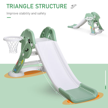 Climbing Frame with Slide, Outdoor Slide, with Basketball Hoop Toddler Climber Freestanding Slider Playset Playground