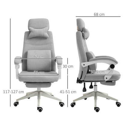 Polyester Ergonomic Neck & Back Support Office Chair Wheels Chair Computer Chair Home Office Chair Ergonomic Chair Grey