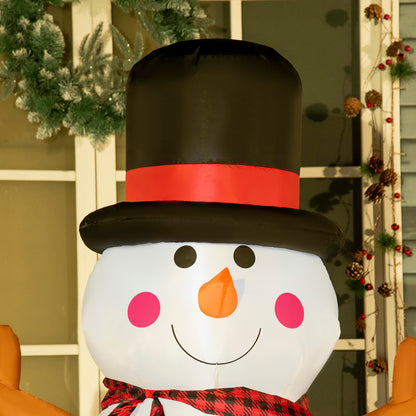 6ft Inflatable Snowman, Outdoor Indoor Christmas Decoration for Lawn with Hat Scarf LED Lights