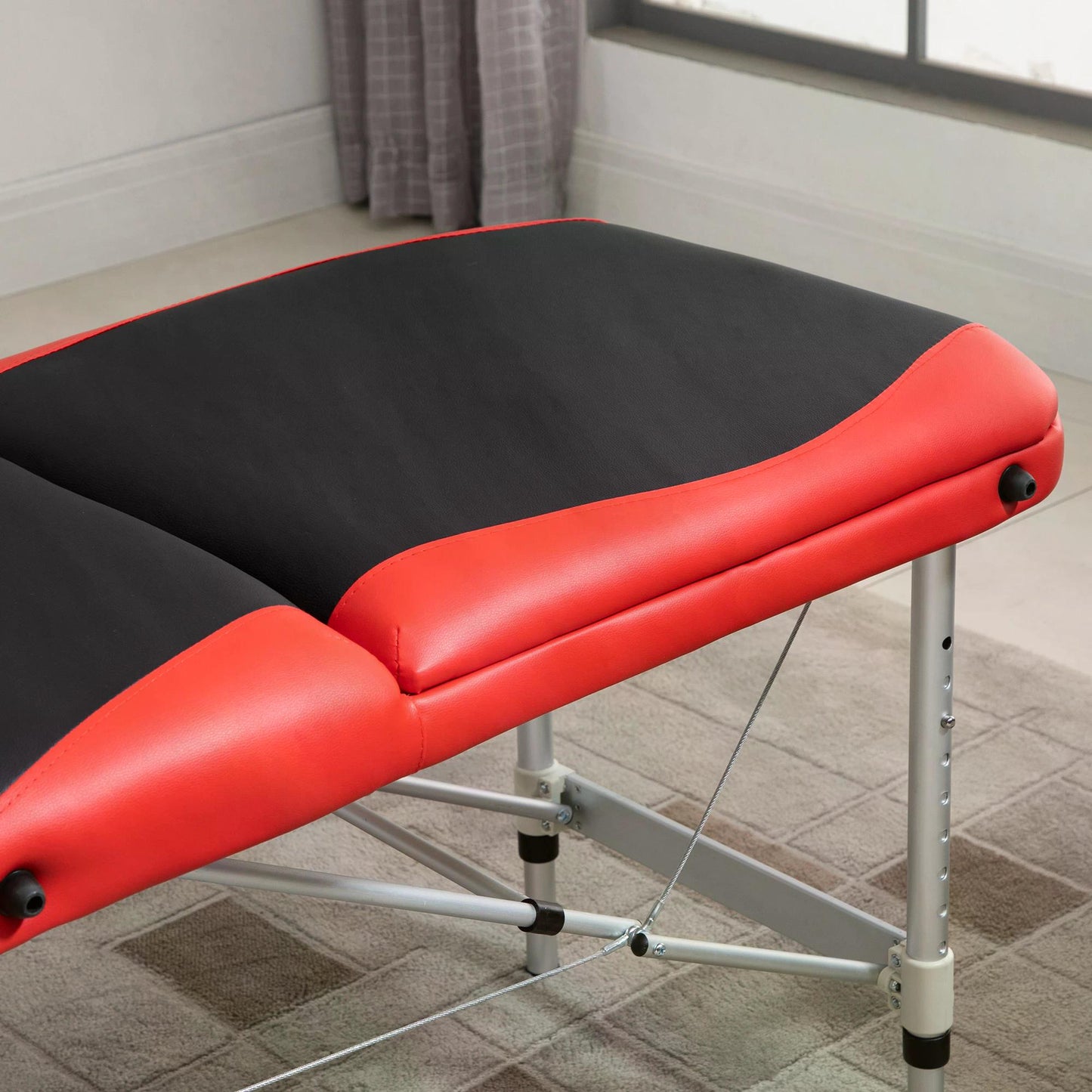 Professional Portable Massage Table W/ Headrest-Black/Red