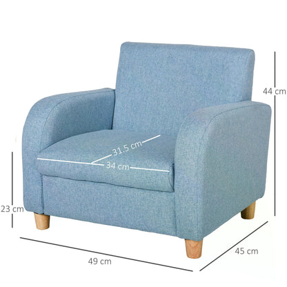 Kids Armchairs Children Sofa Kids Sofa Upholstered Armchai Kids Mini Sofa Children Armchair Kids Elevated Linen Armchair - Blue