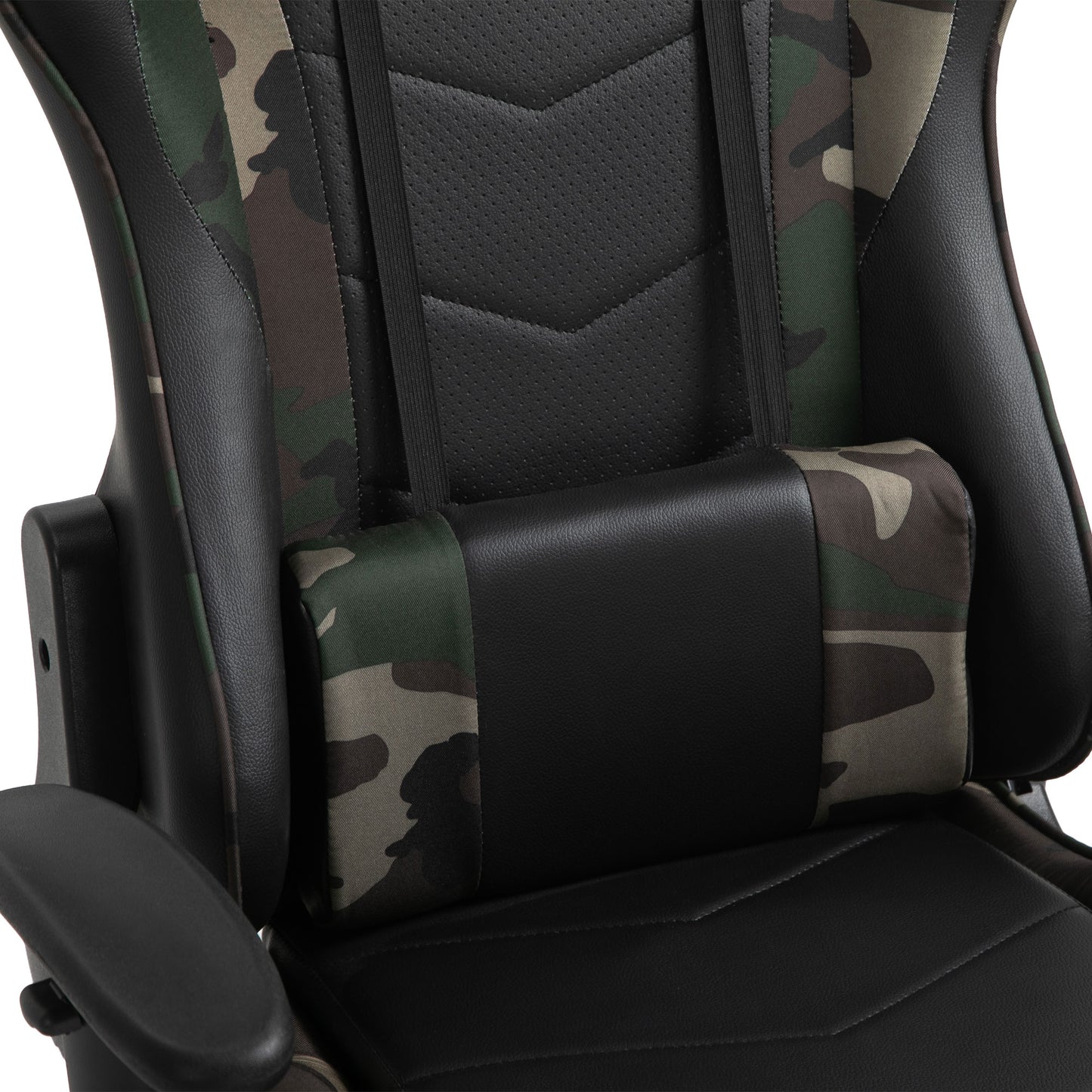 Reclining Gaming Chair, Ergonomic, w/Vibrating Lumbar Support, Headrest, High Back PU Leather , 360° Swivel, Black