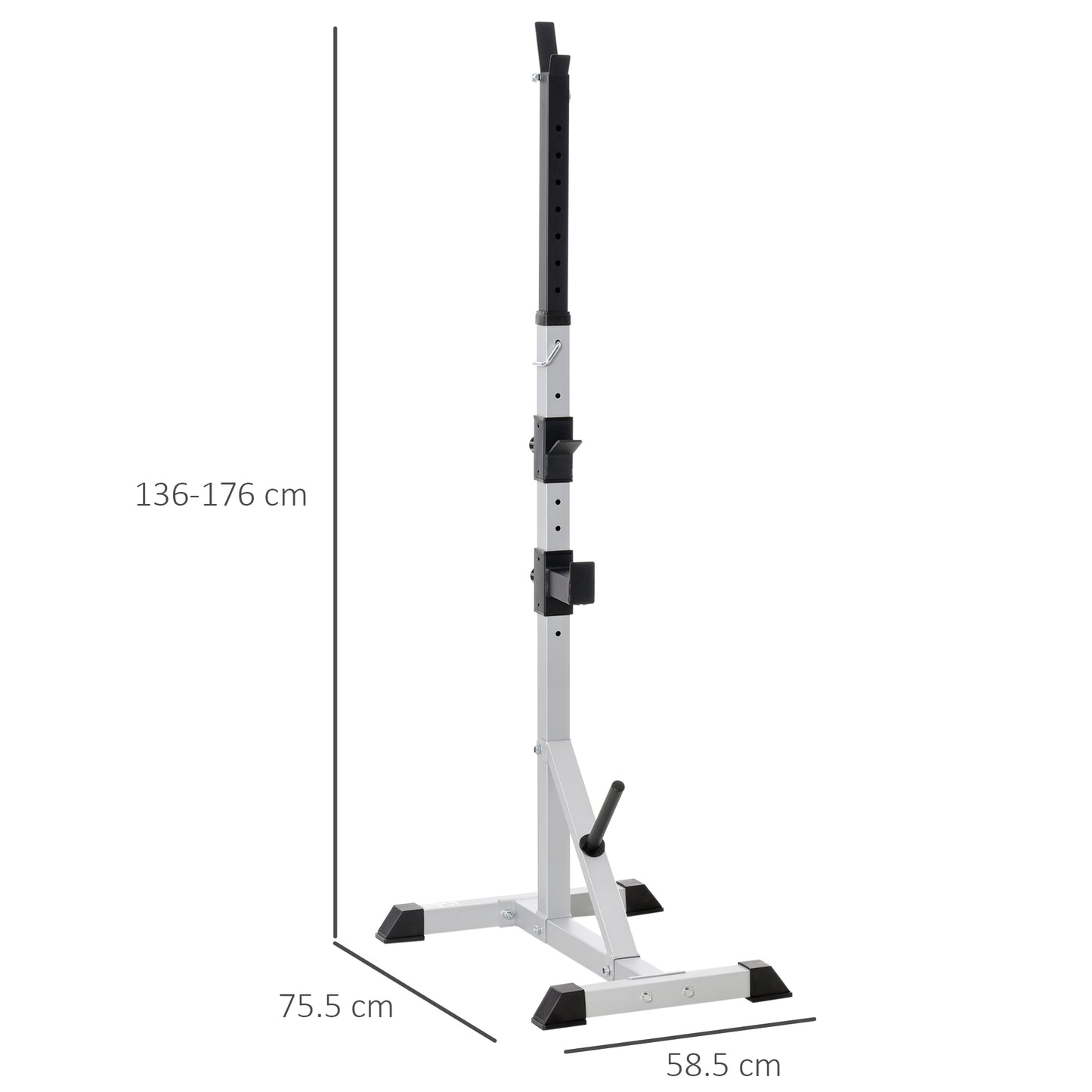 2-Piece Pair Steel Height Adjustable Barbell Squat Rack and Bench Press 23" x 29.75" x 69.25"