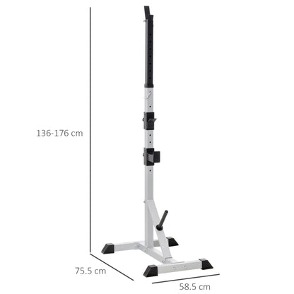 2-Piece Pair Steel Height Adjustable Barbell Squat Rack and Bench Press 23" x 29.75" x 69.25"