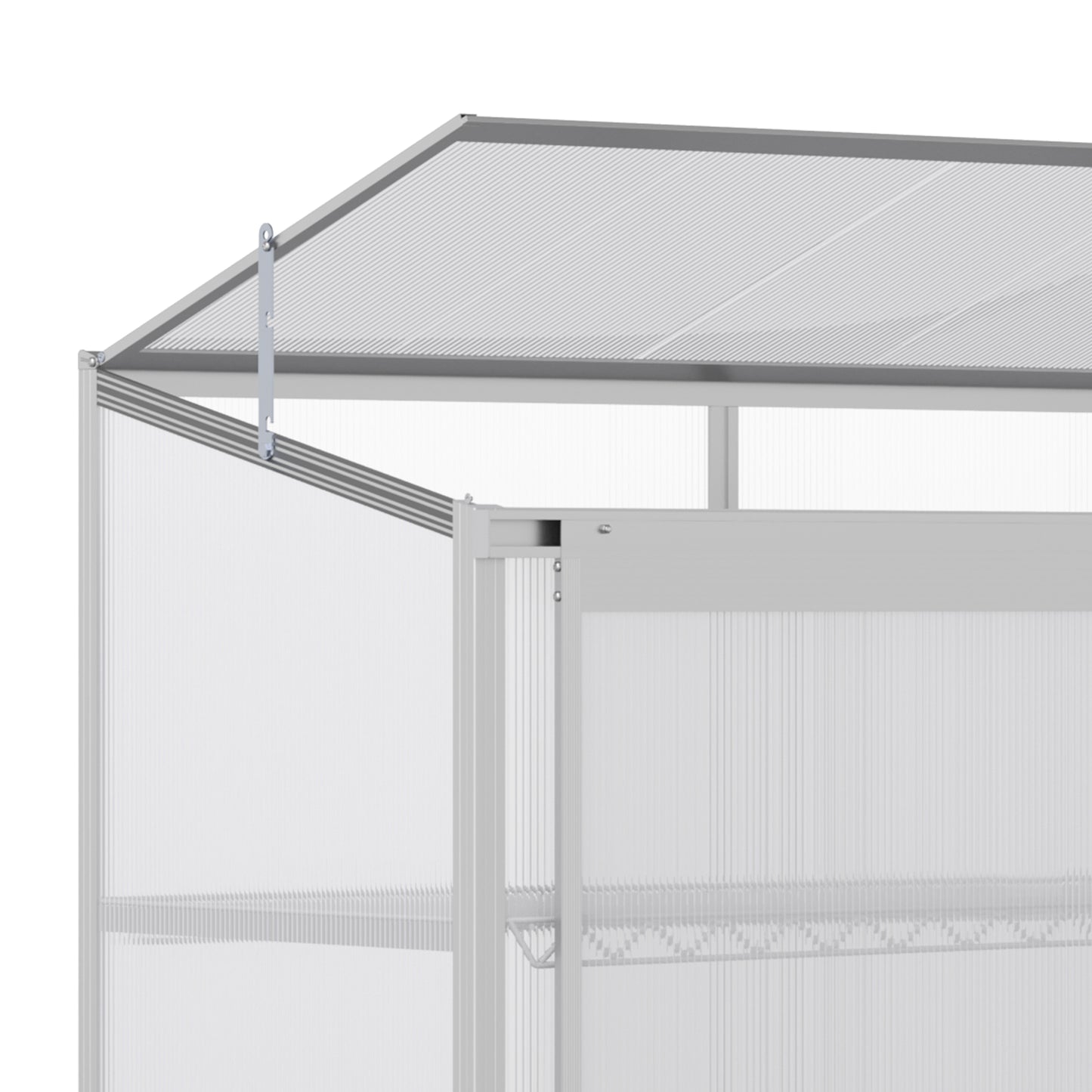 Greenhouse Sun Plate 3-Tier Greenhouse w/ Foundation Aluminum Frame Clear