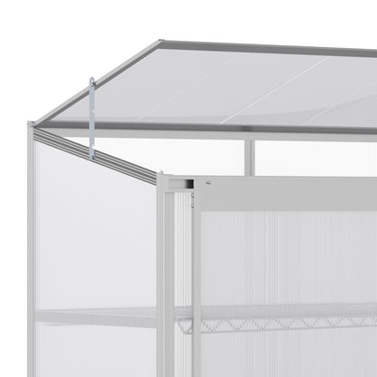 Greenhouse Sun Plate 3-Tier Greenhouse w/ Foundation Aluminum Frame Clear