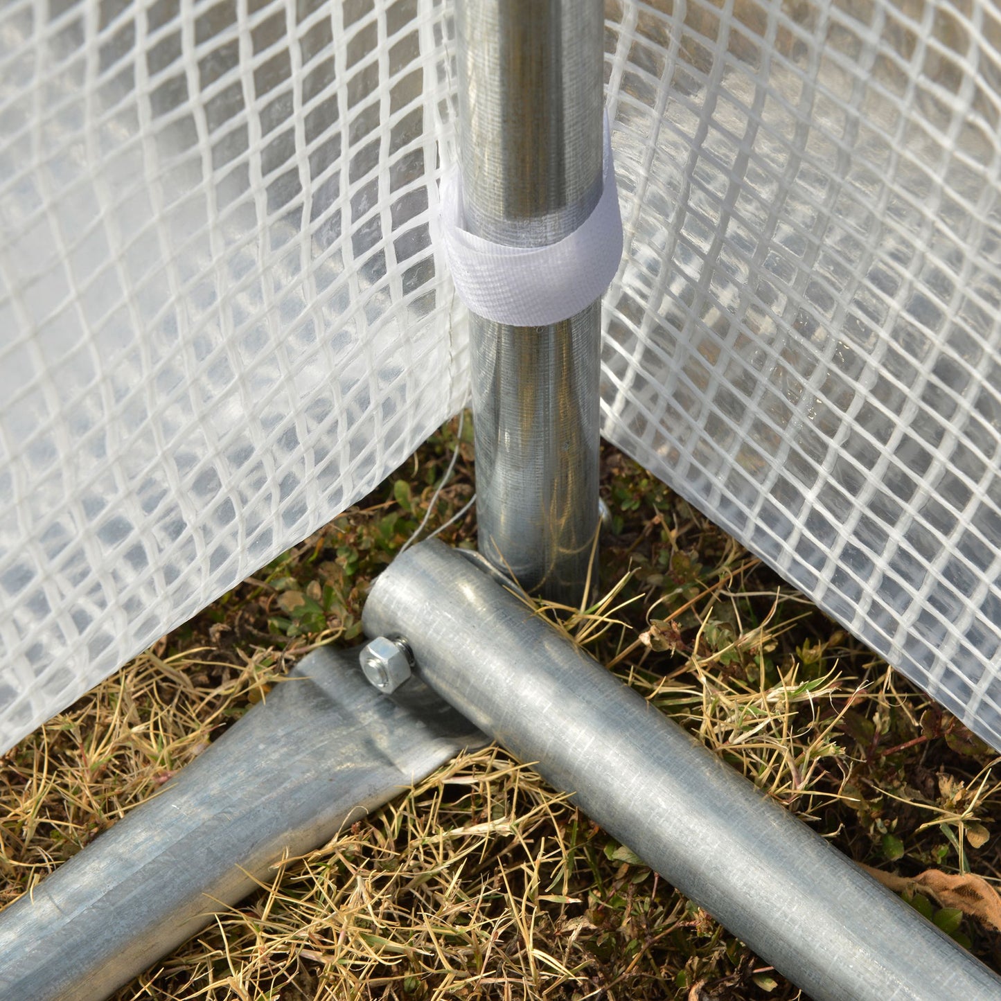 4 x 3 x 2 m Polytunnel Greenhouse, W/ Steel Frame Reinforced Cover Zippered Door&8 Windows White