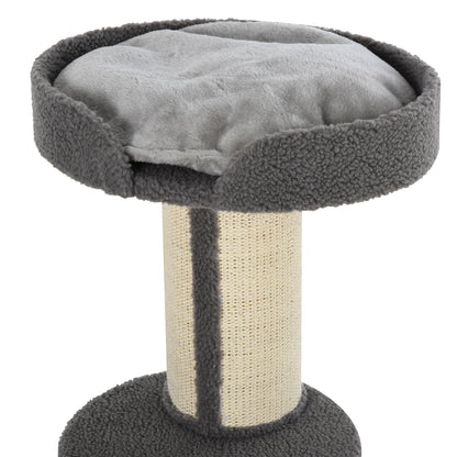 81cm Cat Tree Cat Tower Scratching Post Climbing Tree w/Removable Cushion for Kitten Activity Center Grey