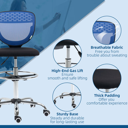 Standing Desk Chair, with Lumbar Support, Dark Blue