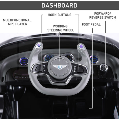 Childrens Electric Ride on Car, 6V Battery PP Licensed Bentley Black